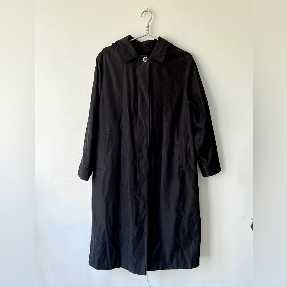 London Fog Dark Charcoal Trench Coat Size 10P